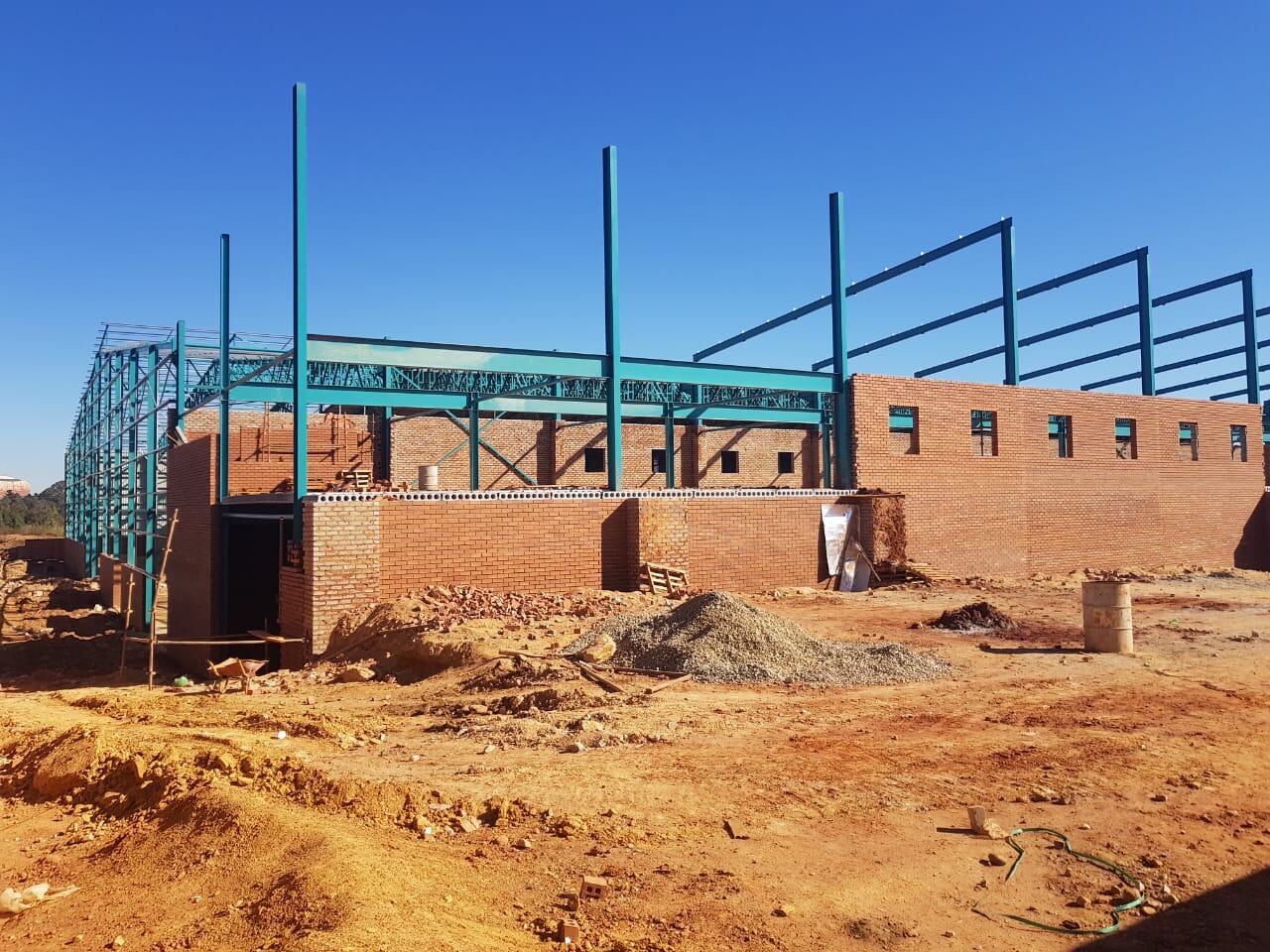 Warehouse brickwork and structural steel on an RNC Group commercial development